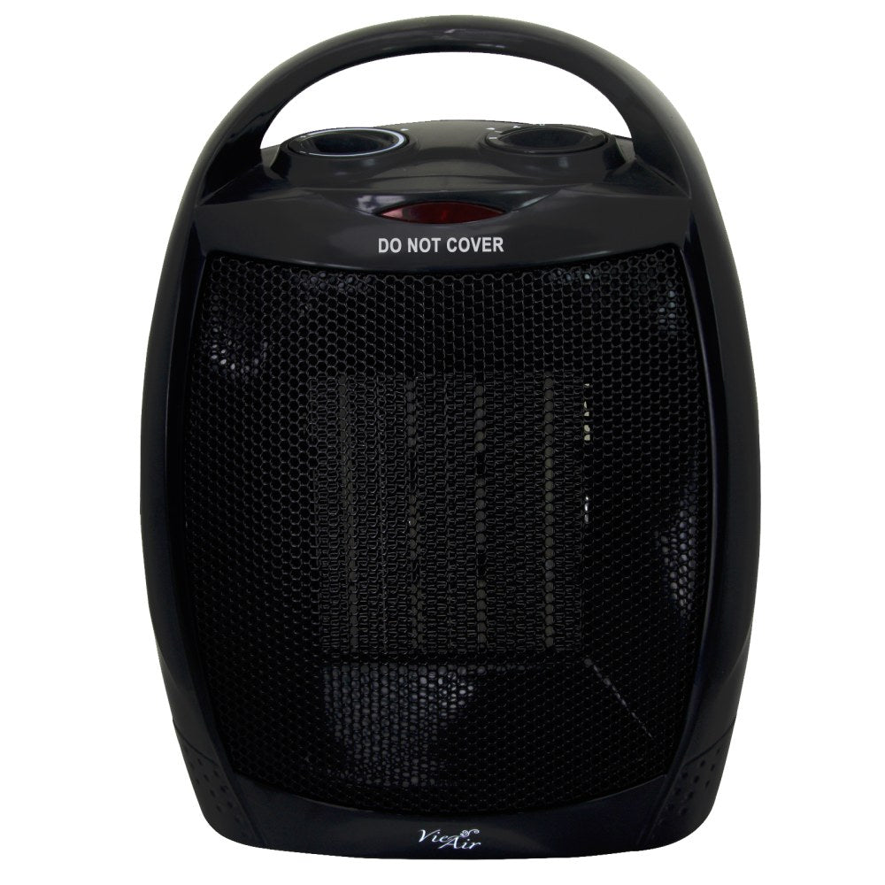 Vie Air 1500W Portable Ceramic Heater, 5-3/4inH x 7inW x 10inD, Black