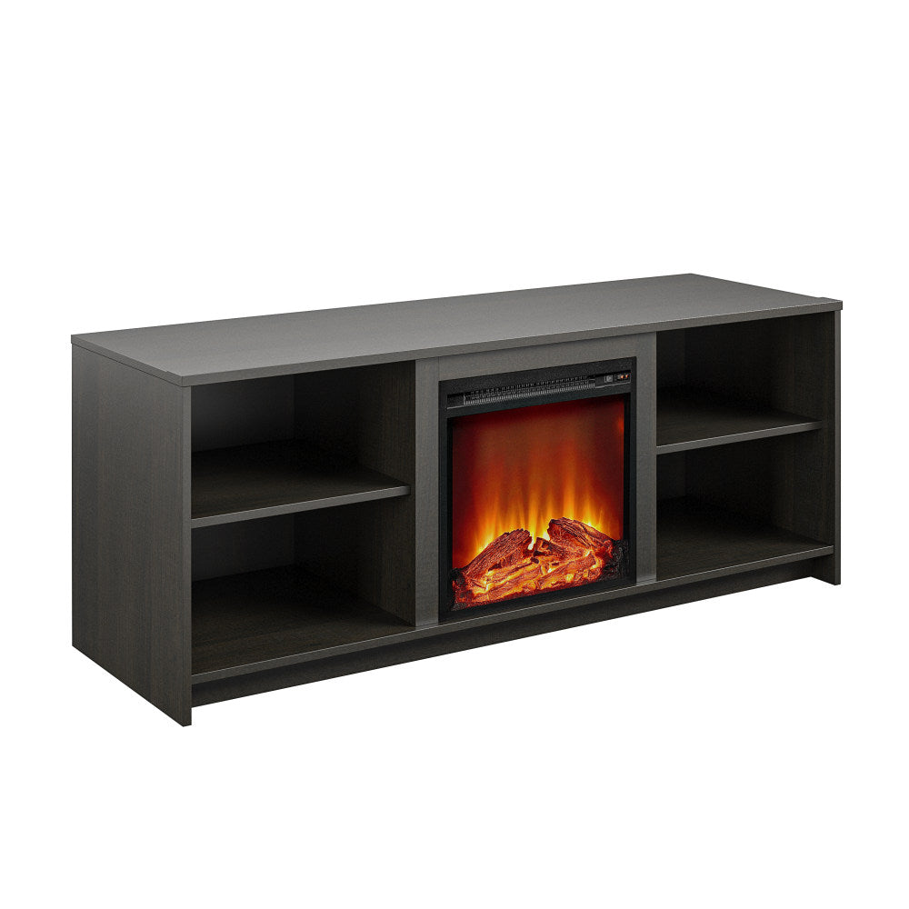 Ameriwood Home Cabrillo Fireplace TV Stand For TVs Up To 65in, 23-7/16inH x 59-3/4inW x 19-3/4inD, Espresso