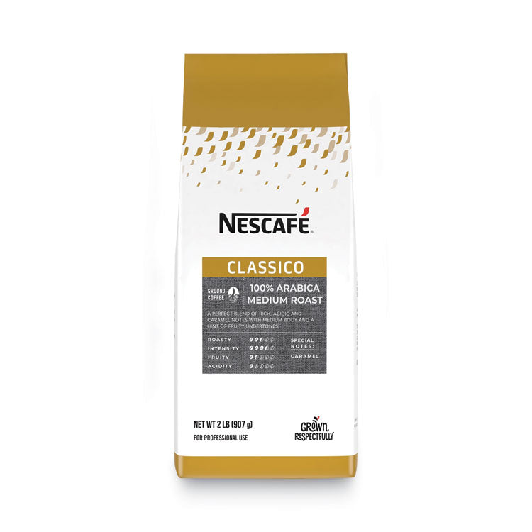 Classico 100% Arabica Roast Ground Coffee, Medium Blend, 2 Lb Bag, 6/Carton