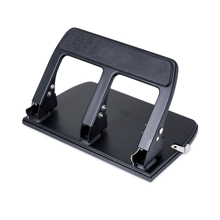 40-Sheet Three-Hole Punch With Padded Handle, 9/32" Holes, Black