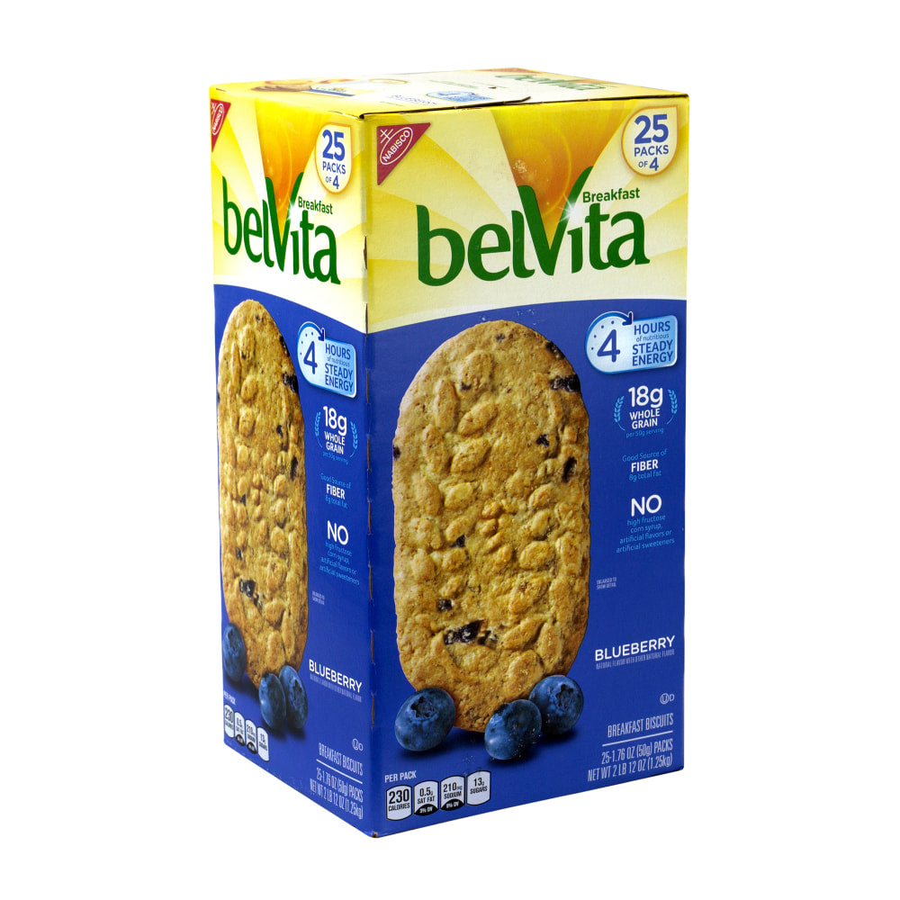 BELVITA Breakfast Biscuits Blueberry 4-Packs, 25 Count