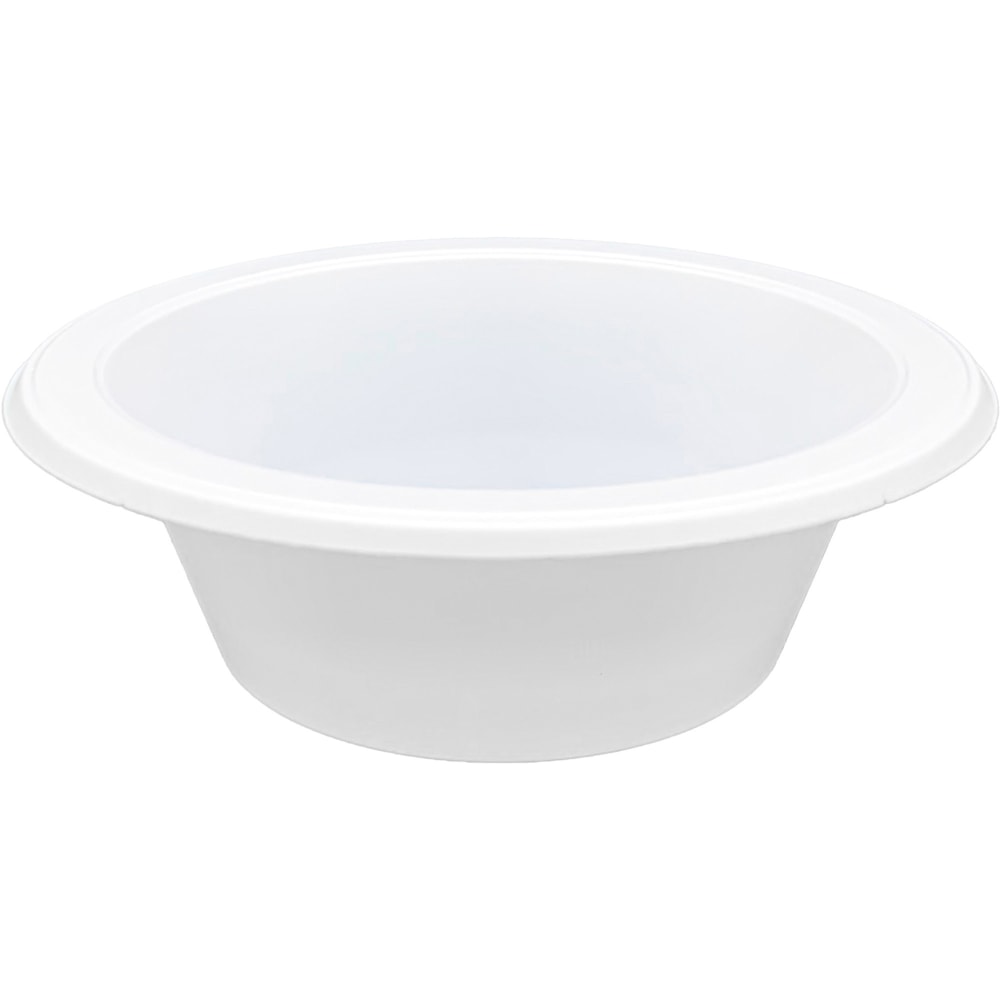 Genuine Joe Reusable/Disposable 12 Oz. Plastic Bowls, White, Pack Of 125