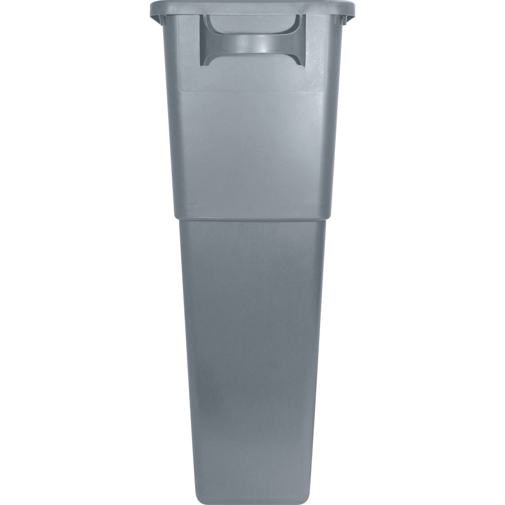 Genuine Joe Space-Saving Waste Container, 23 Gallons, 30in x 16 3/4in x 9 1/2in, Gray