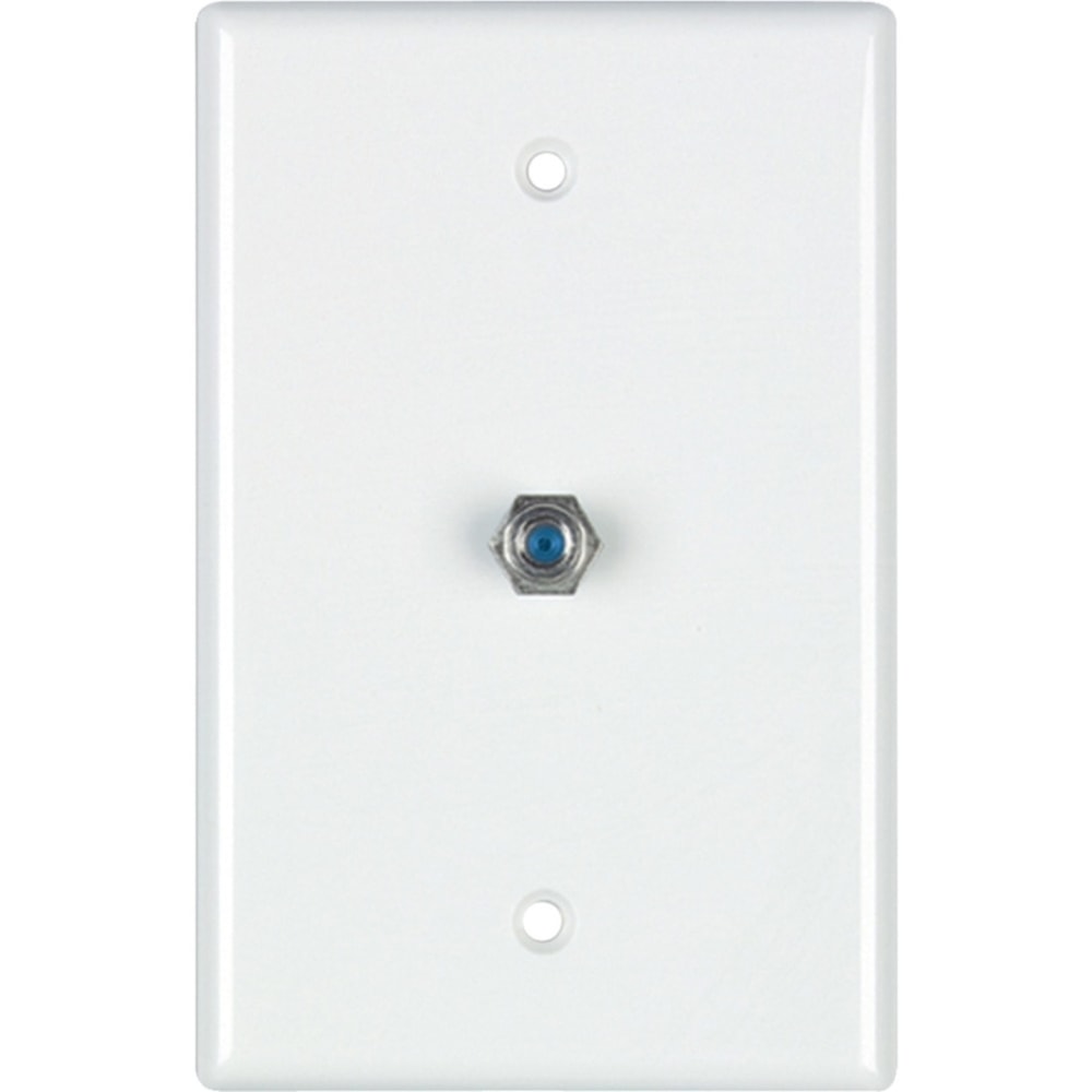 DataComm 2.4 GHZ Coax Wall Plate, White, UL - 1-gang - White