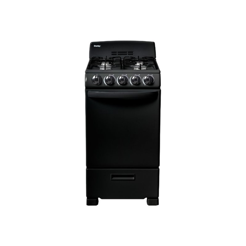 Danby DR202BGLP - Range - freestanding - niche - width: 20 in - depth: 25 in - height: 36 in - with self-cleaning - black
