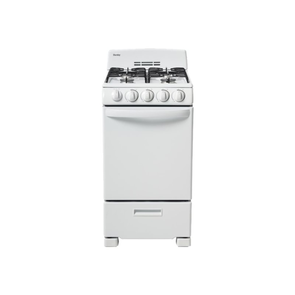 Danby DR202WGLP - Range - freestanding - niche - width: 20 in - depth: 25 in - height: 36 in - with self-cleaning - white