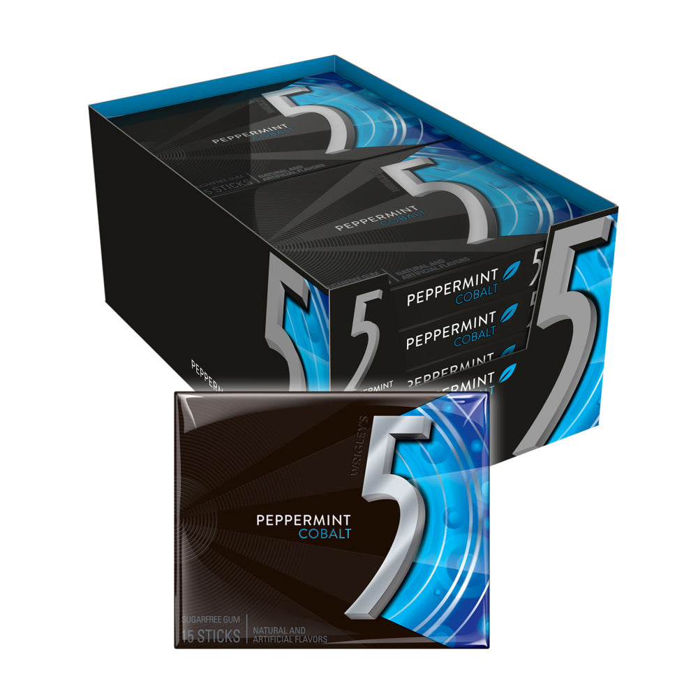 Wrigleys Cobalt Chewing Gum, Peppermint, 1.45 Oz, Box Of 10