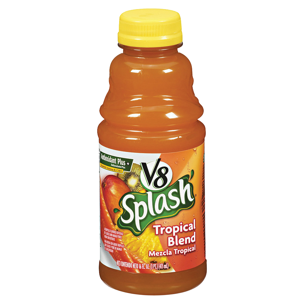 V8 Splash Fruit Juices, Tropical Blend, 16 Oz, Box Of 12