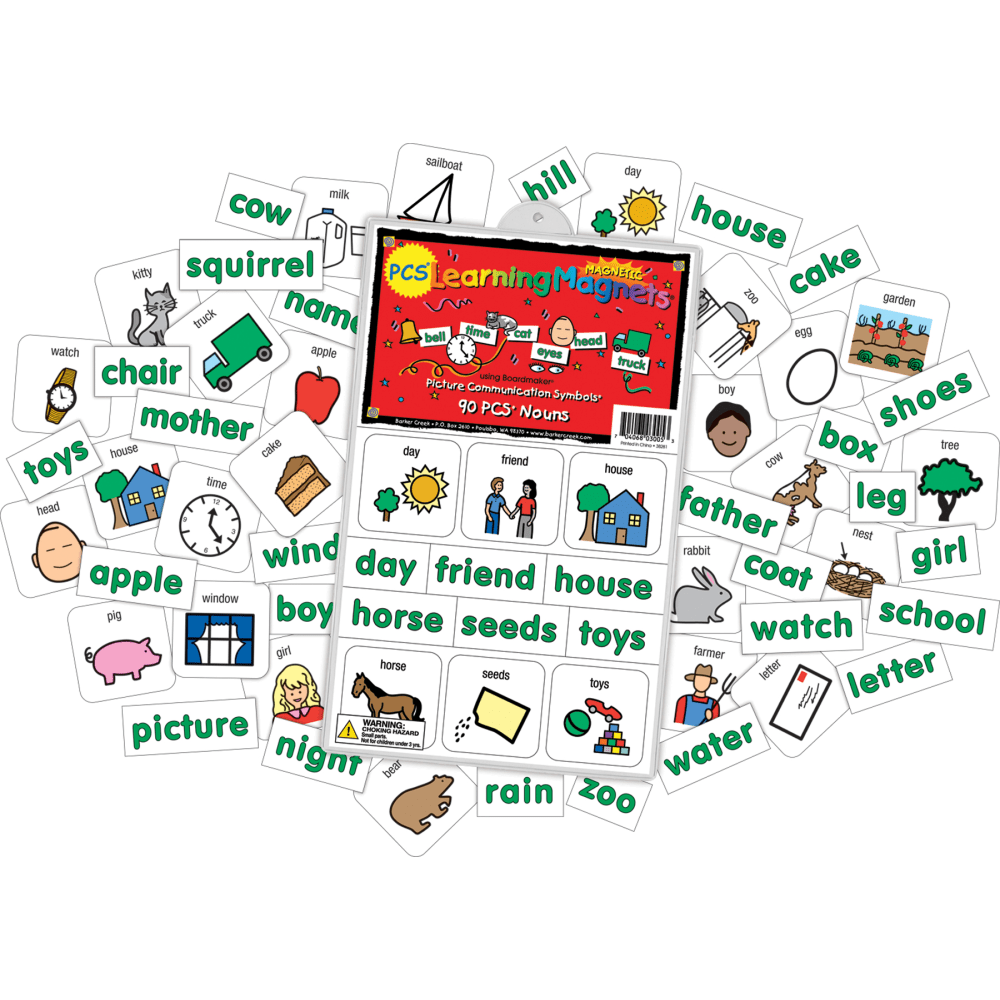 Barker Creek Magnets, Learning Magnets, PCS Nouns Set, Grades Pre-K+, Pack Of 180