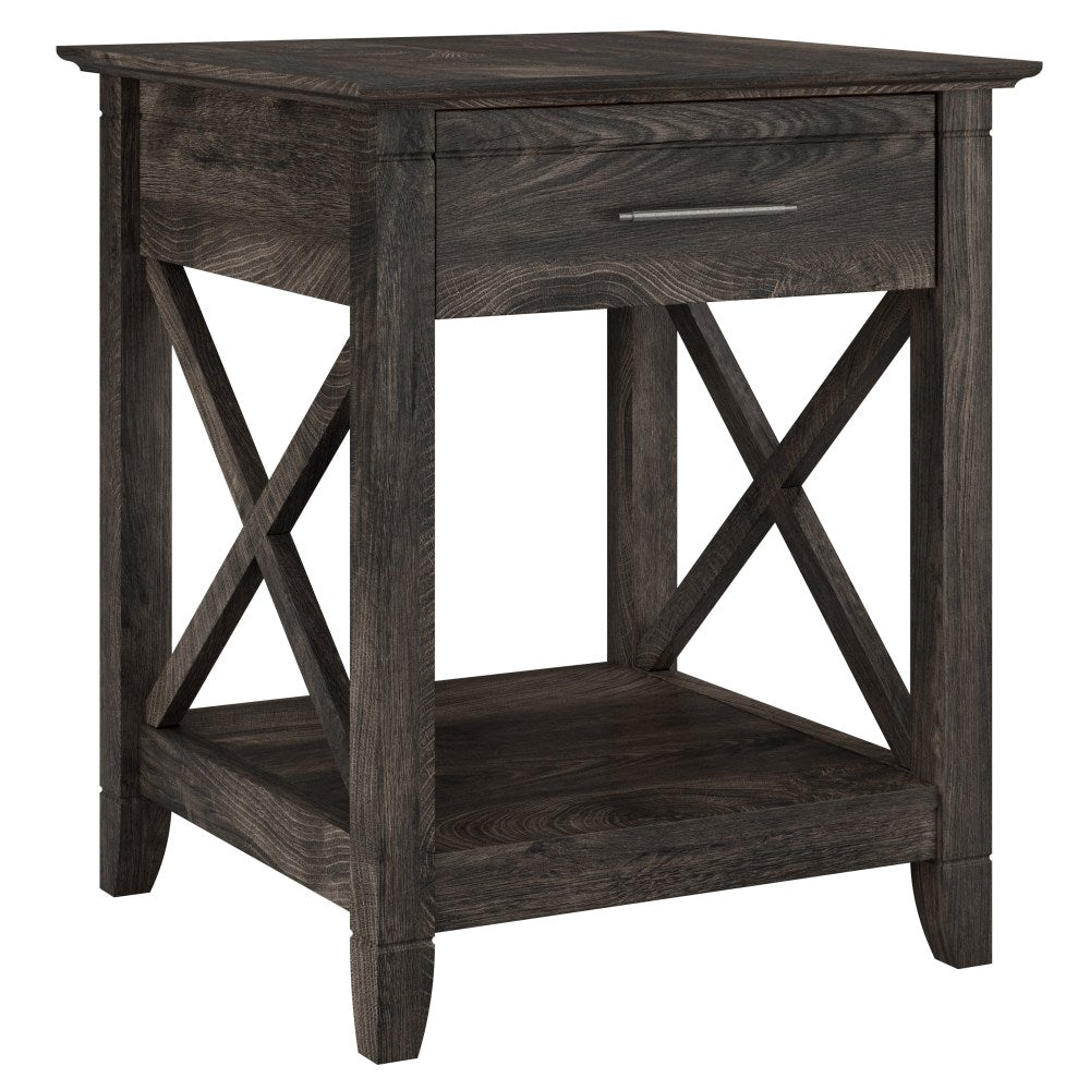 Bush Furniture Key West End Table With Storage, Dark Gray Hickory, Standard Delivery