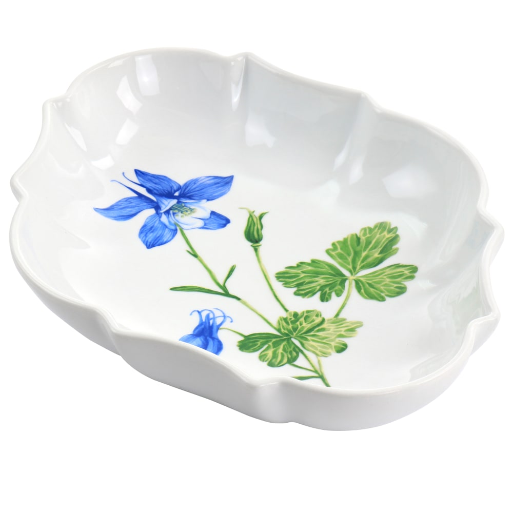 Martha Stewart Botanical Garden Fine Ceramic Serving Platter, 13in, White