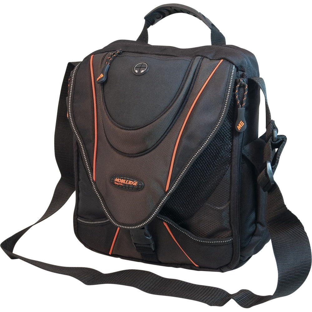 Mobile Edge 13.3in Mini Messenger Bag - Black with Orange Trim
