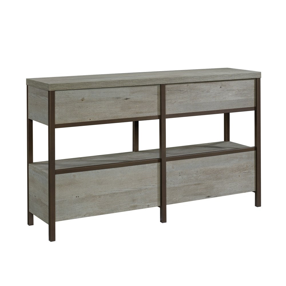 Sauder Manhattan Gate Credenza With Vanishing Drawers For 60in TVs, Mystic Oak