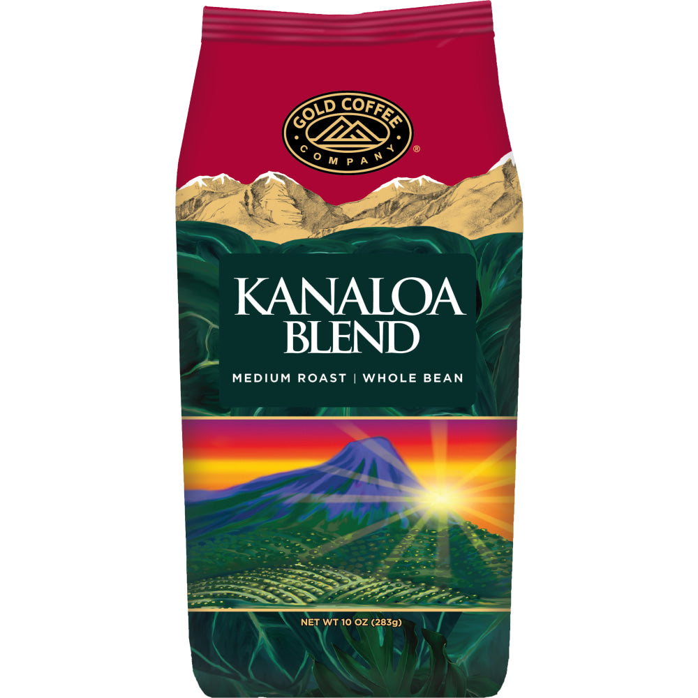 Gold Coffee Company Whole Bean Coffee, Kanaloa Blend, 10 Oz Per Bag