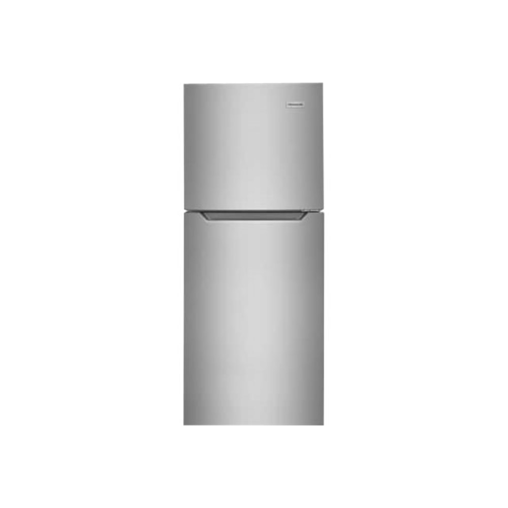 Frigidaire 10.1 Cu. Ft. Top Freezer Apartment-Size Refrigerator - 10.10 ft³ - Reversible - 7.40 ft³ Net Refrigerator Capacity - 2.70 ft³ Net Freezer Capacity - 120 V AC - 297 kWh per Year - Brushed Steel, Clear, Stainless Steel