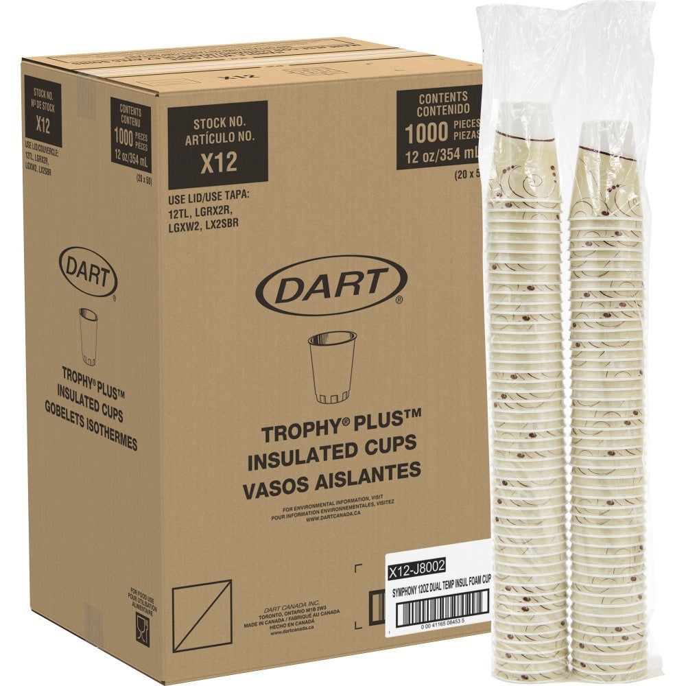 Solo Cup Cozy Touch 12 oz. Insulated Cups - 100 - 12 fl oz - 1000 / Carton - Beige - Foam - Hot Drink, Cold Drink, Beverage