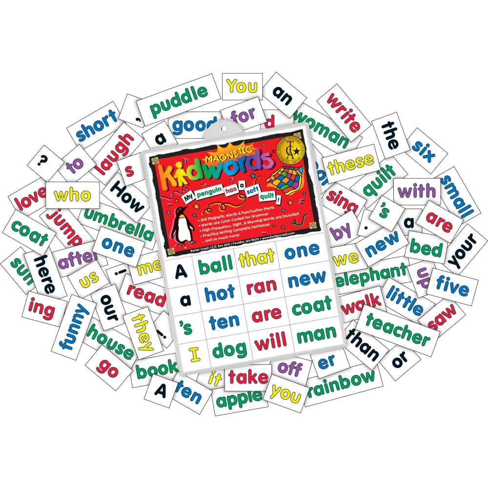 Barker Creek Magnets, Learning Magnets, High Frequency Words Set, Grades Pre-K+, Pack Of 208