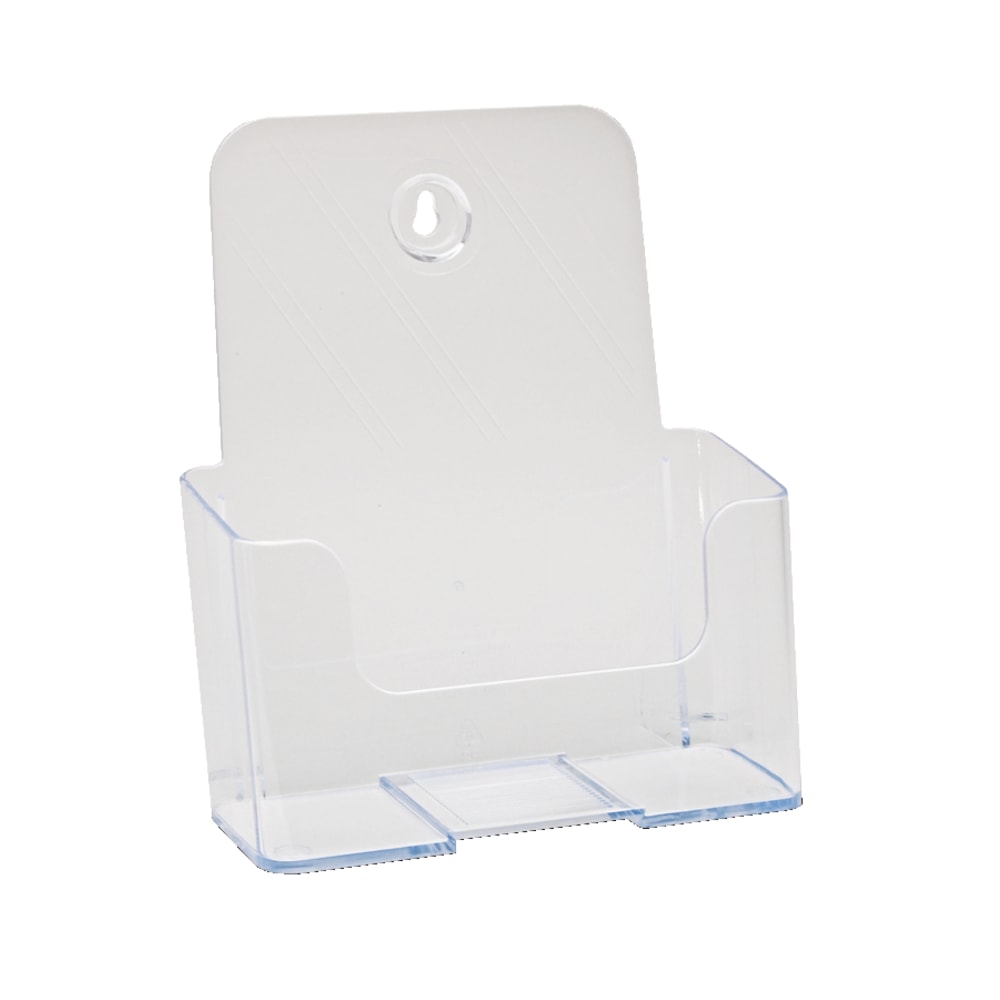 Office Depot Brand Single Compartment Booklet Size Literature Holder, 7-3/4inH x 6-1/2inW x 3-3/4inD, Clear