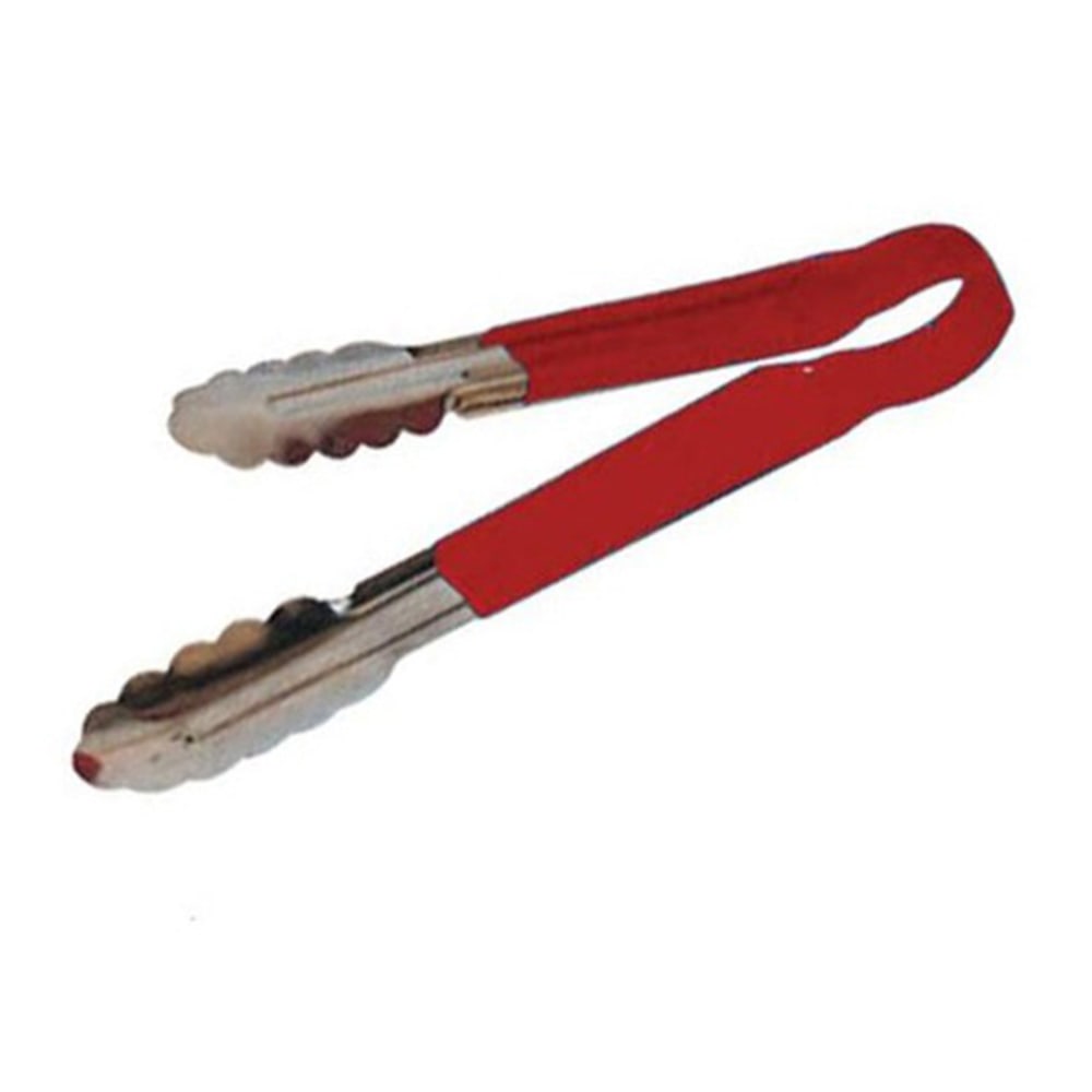 Winco Scalloped Tongs, 9in, Red