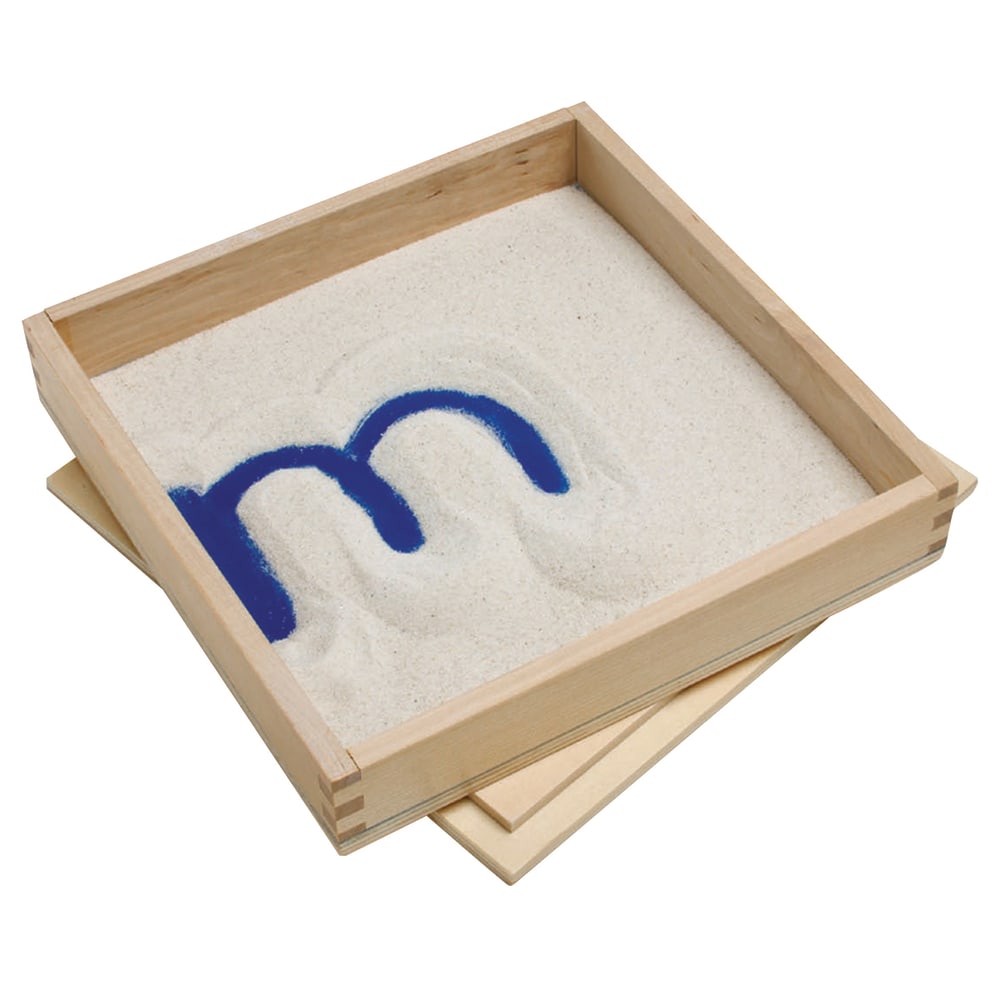 Primary Concepts Letter Formation Sand Tray, 8inH x 8inW x 1 1/2inD, Brown/Blue