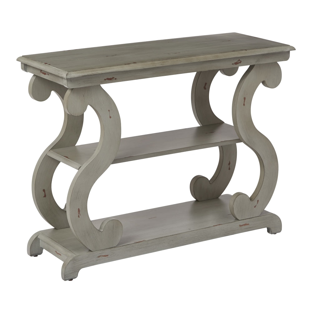 Office Star Ashland Console Table, 28-1/4inH x 36-1/4inW x 14-1/4inD, Antique Gray