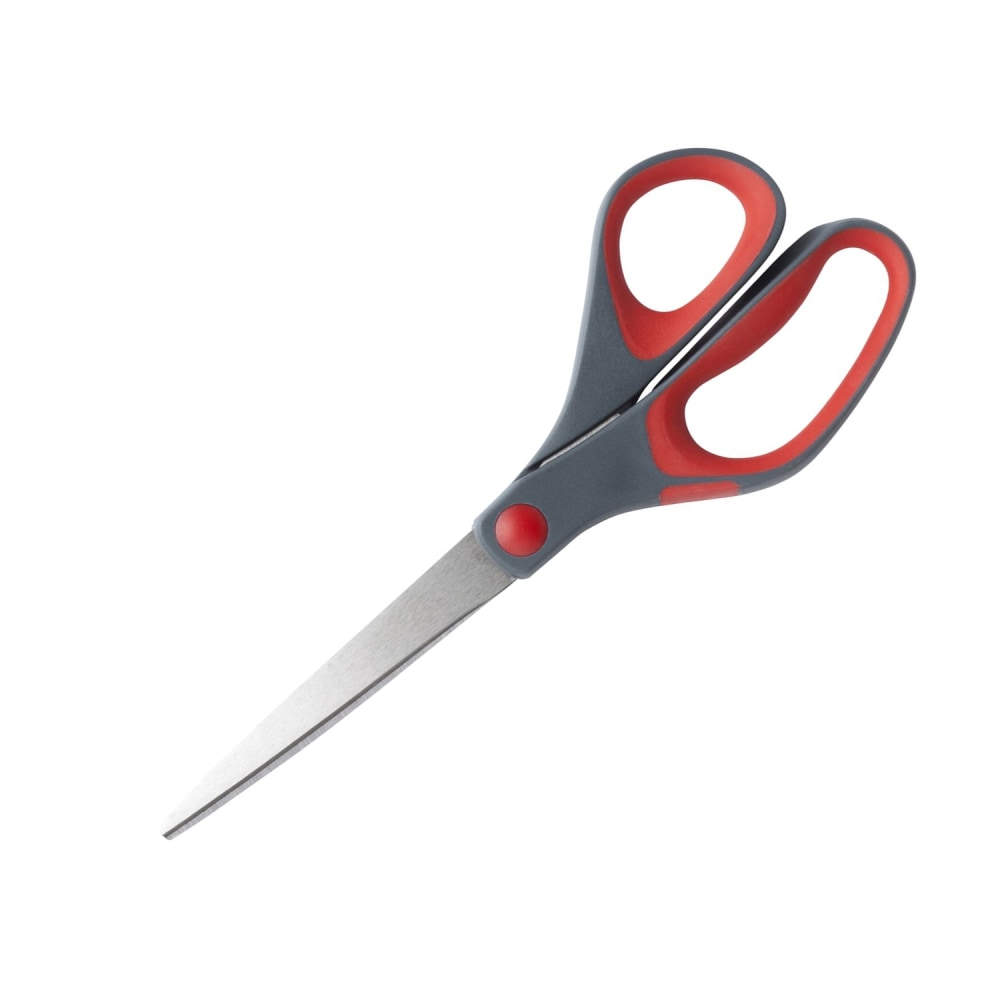 Scotch Precision Scissors, 8in, Pointed, Gray/Red