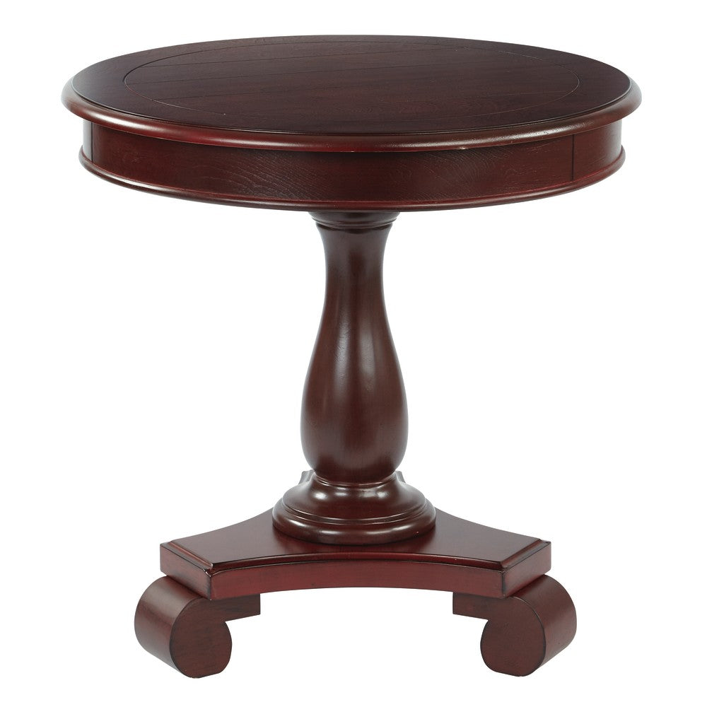 Office Star 425 Series Avalon Round Accent Table, 26-1/2inH x 26inW x 26inD, Vintage Wine