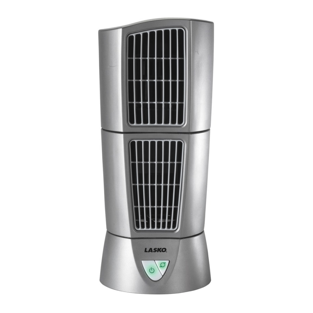 Lasko Wind Tower Fan - 152.4 mm Diameter - 3 Speed - Oscillating - 14in Height x 6in Width x 6in Depth - Platinum