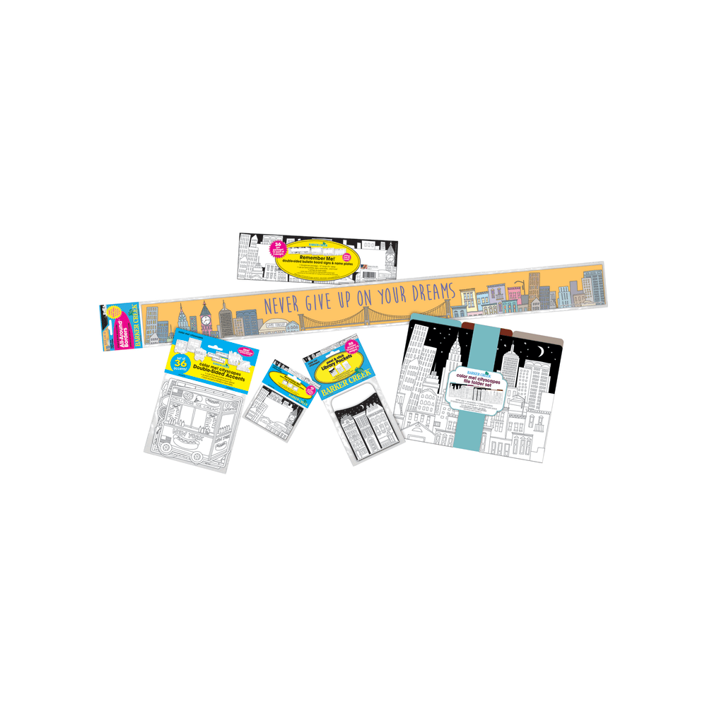 Barker Creek Classroom Decor Set, Color Me! Cityscapes, Pre-K To College