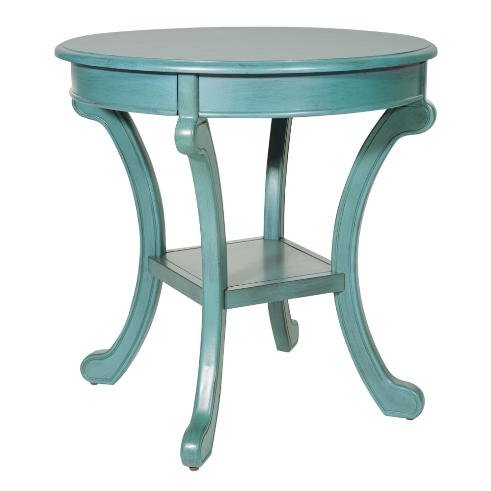 Office Star 425 Series Vermont Accent Table, 26-1/8inH x 26inW x 26inD, Caribbean Blue