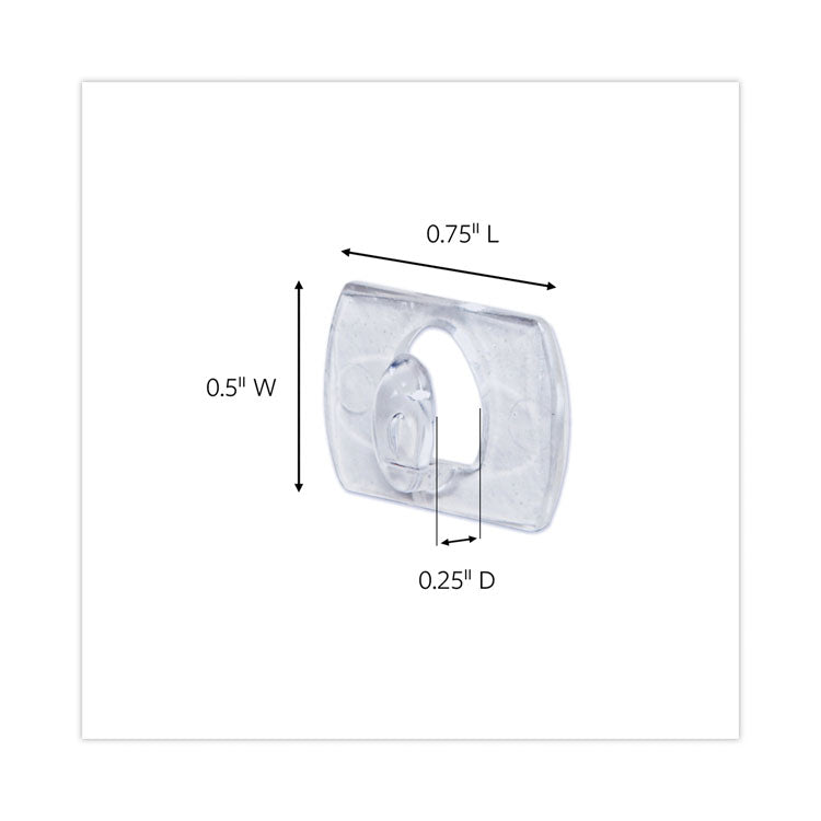 Clear Hooks and Strips, Decorating Clips, Plastic, 0.1 lb Capacity, 20 Clips and 24 Strips/Pack