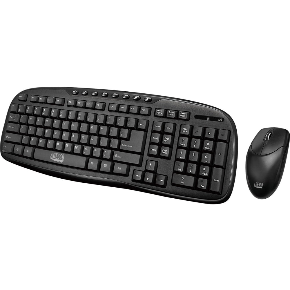 Adesso 2.4 GHz Wireless Desktop Keyboard and Mouse Combo, WKB-1330CB