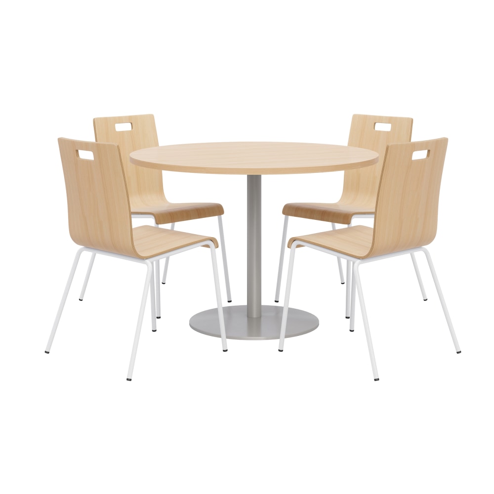 KFI Studios Proof Dining Table Set With Jive Dining Chairs, Natural/White