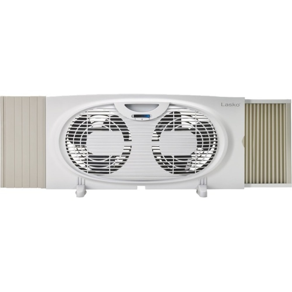 Lasko Twin Window Fan - 2 Speed - Quiet, Carrying Handle, Manual Control, Energy Efficient, Safety Fuse - 10.2in Height x 5.2in Width - White