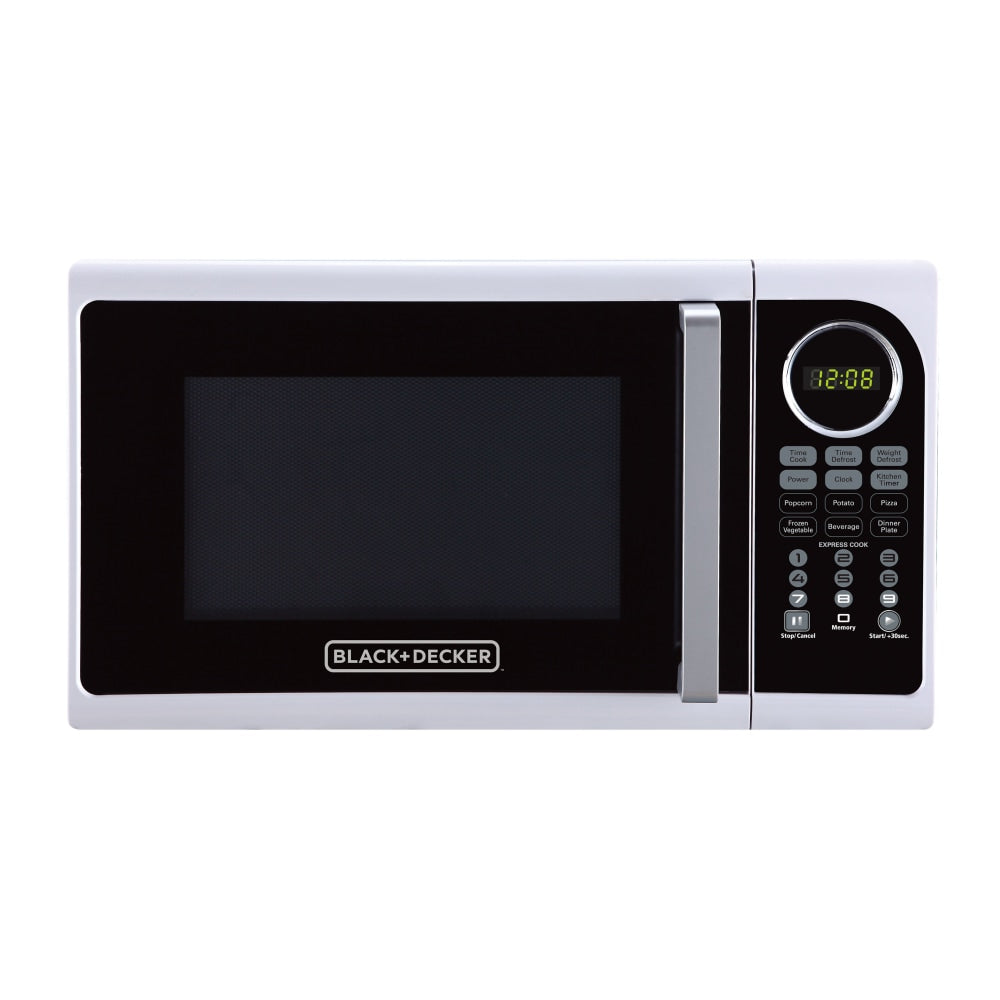 BLACK+DECKER EM925ACP-P1 0.9 Cu Ft Pull Handle Microwave, White