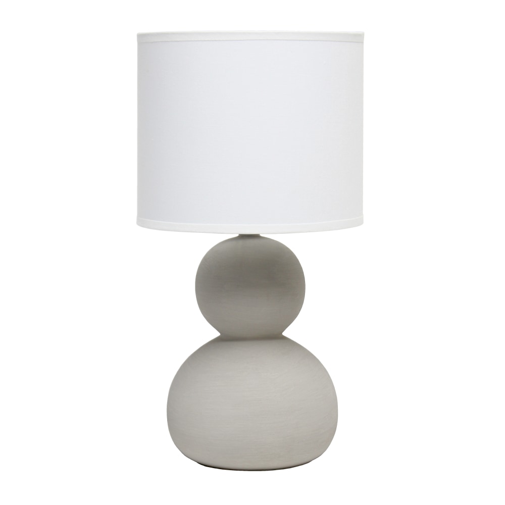 Simple Designs Stone Age Table Lamp, 15-7/16inH, White Shade/Taupe Base