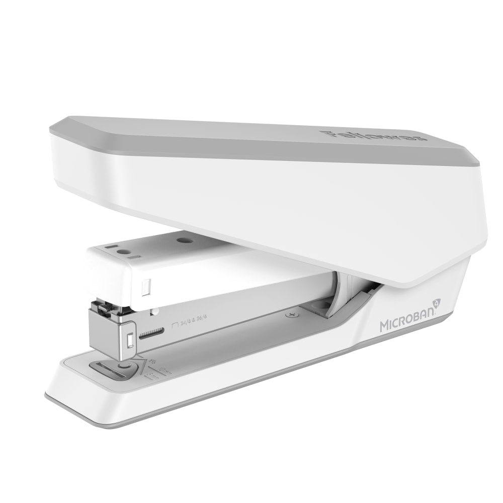 Fellowes LX850 Full-Strip EasyPress Desktop Stapler with Anti-Microbial Technology, 25-sheet Capacity, White