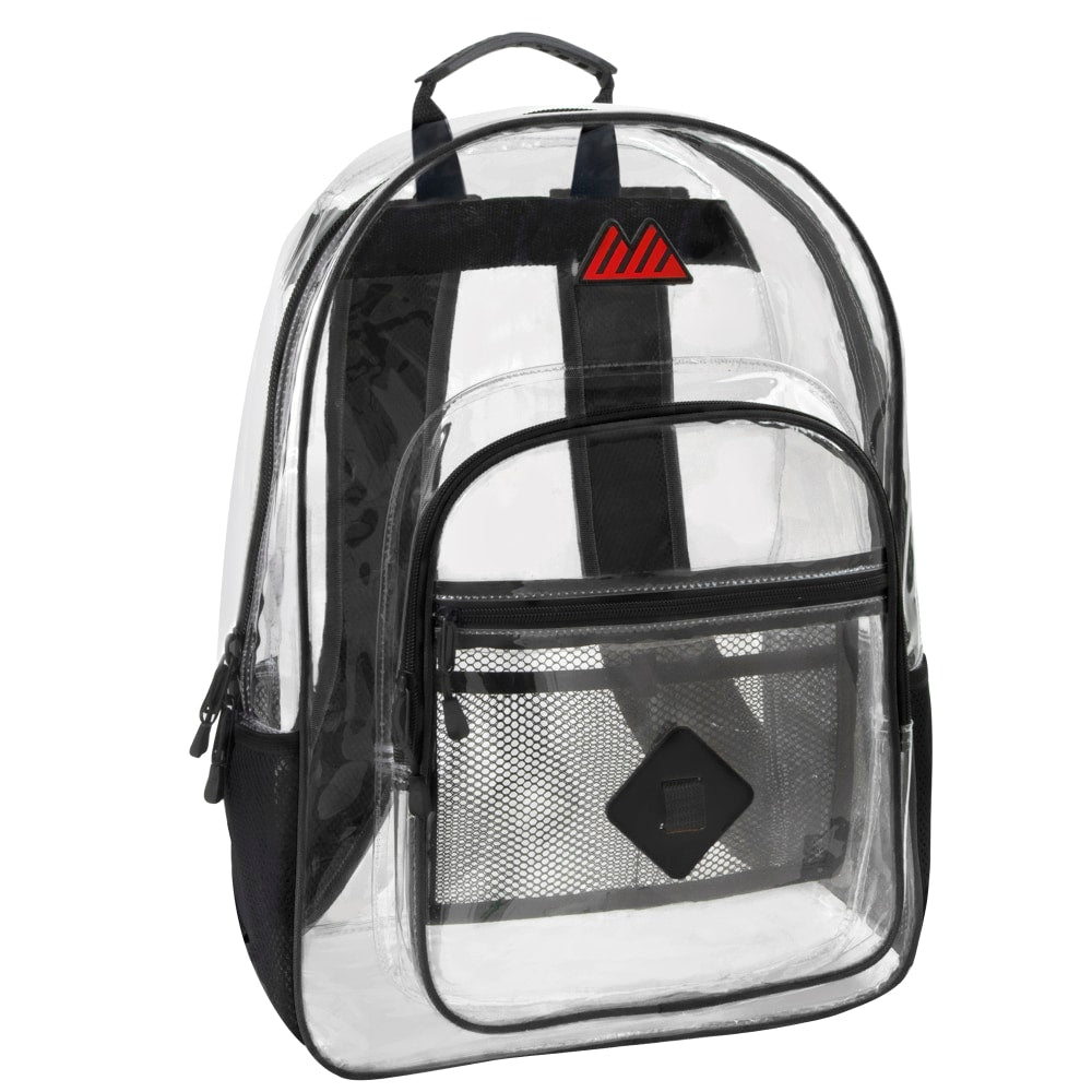 Summit Ridge Clear Backpacks, Black, Pack Of 24 Backpacks