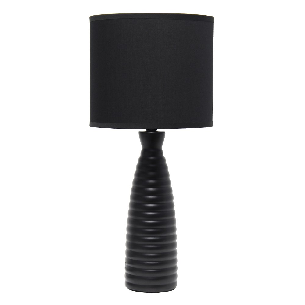 Simple Designs Alsace Bottle Table Lamp, 20-1/4inH, Black