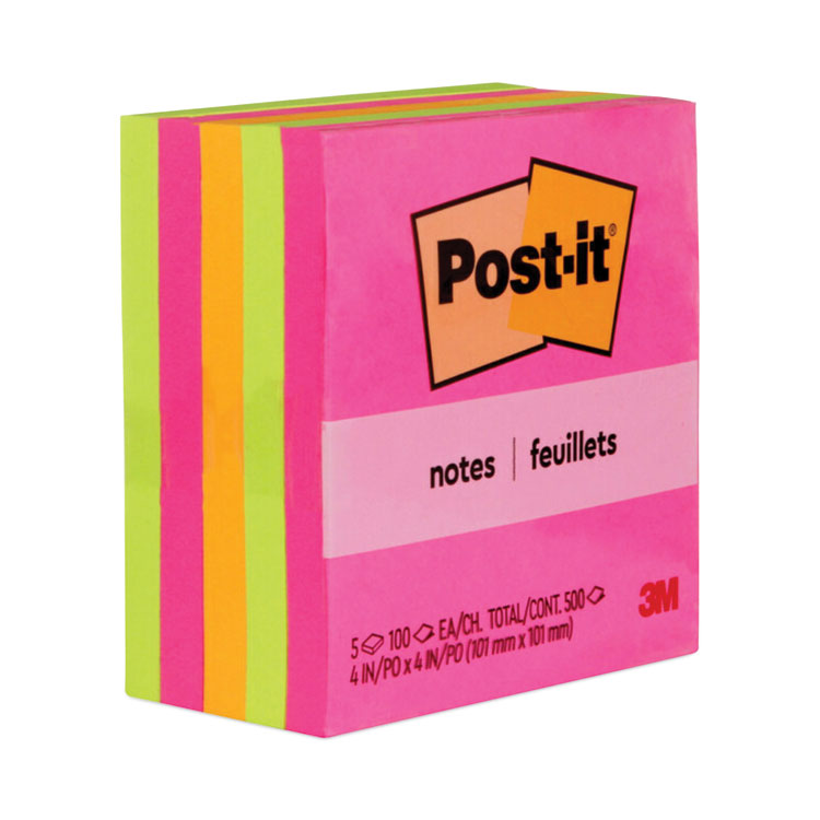 Original Pads in Poptimistic Collection Colors, 4" x 4", 100 Sheets/Pad, 5 Pads/Pack