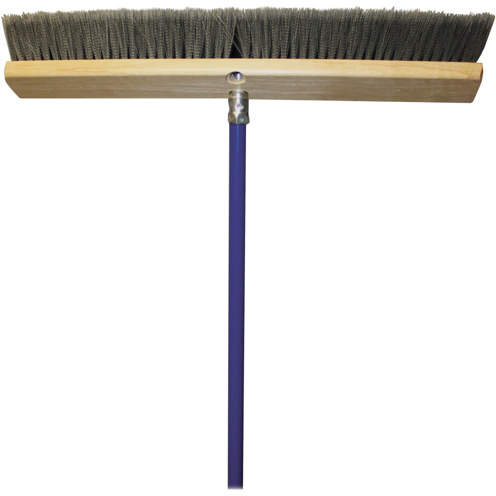 Genuine Joe All-Purpose Sweeper - Polypropylene Bristle - 24in Handle Width - 60in Handle Length - Metal Handle - 1 Each - Gray