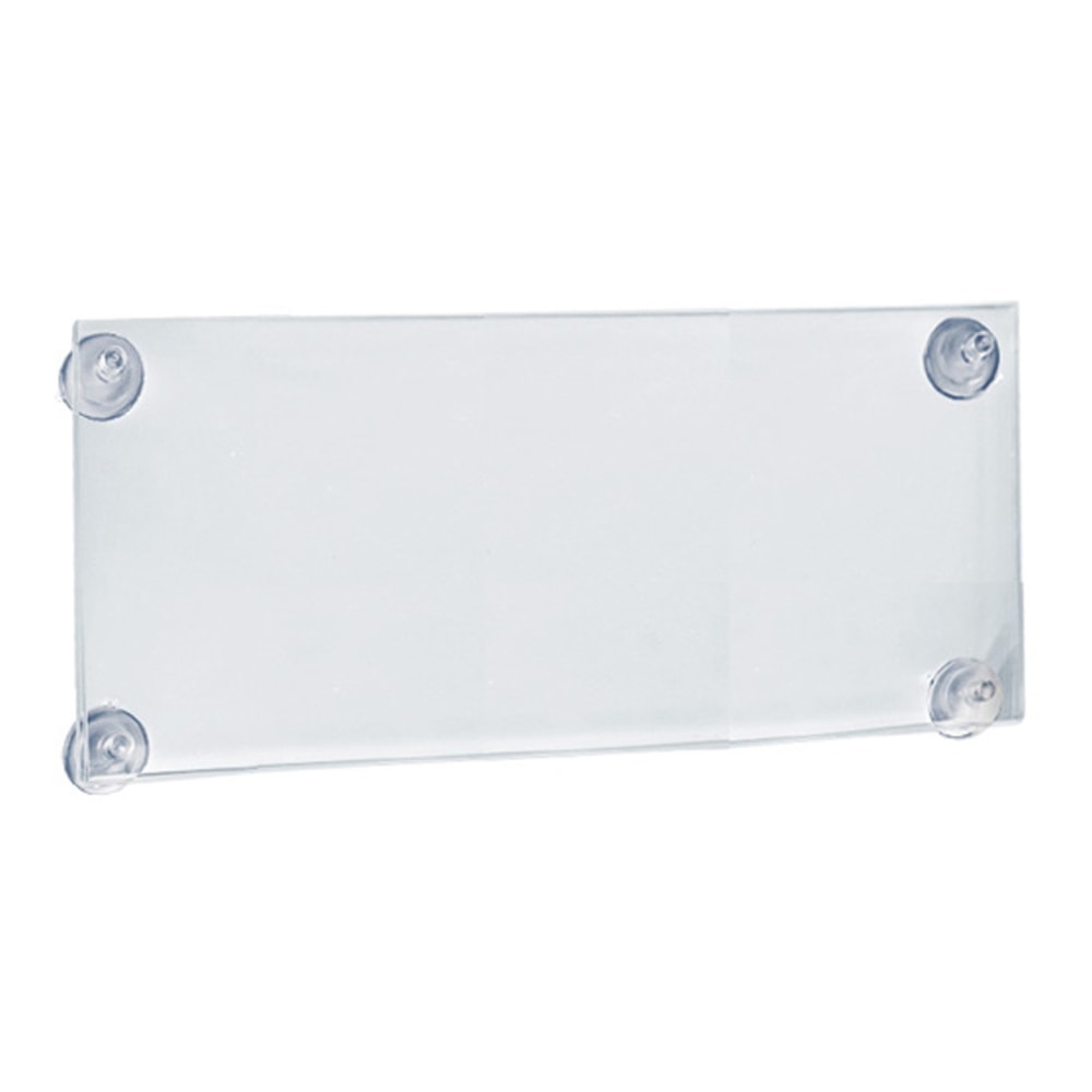 Azar Displays Acrylic Sign Frames With Suction Cups, 8-1/2inH x 14inW x 1/4inD, Clear, Pack Of 2 Frames