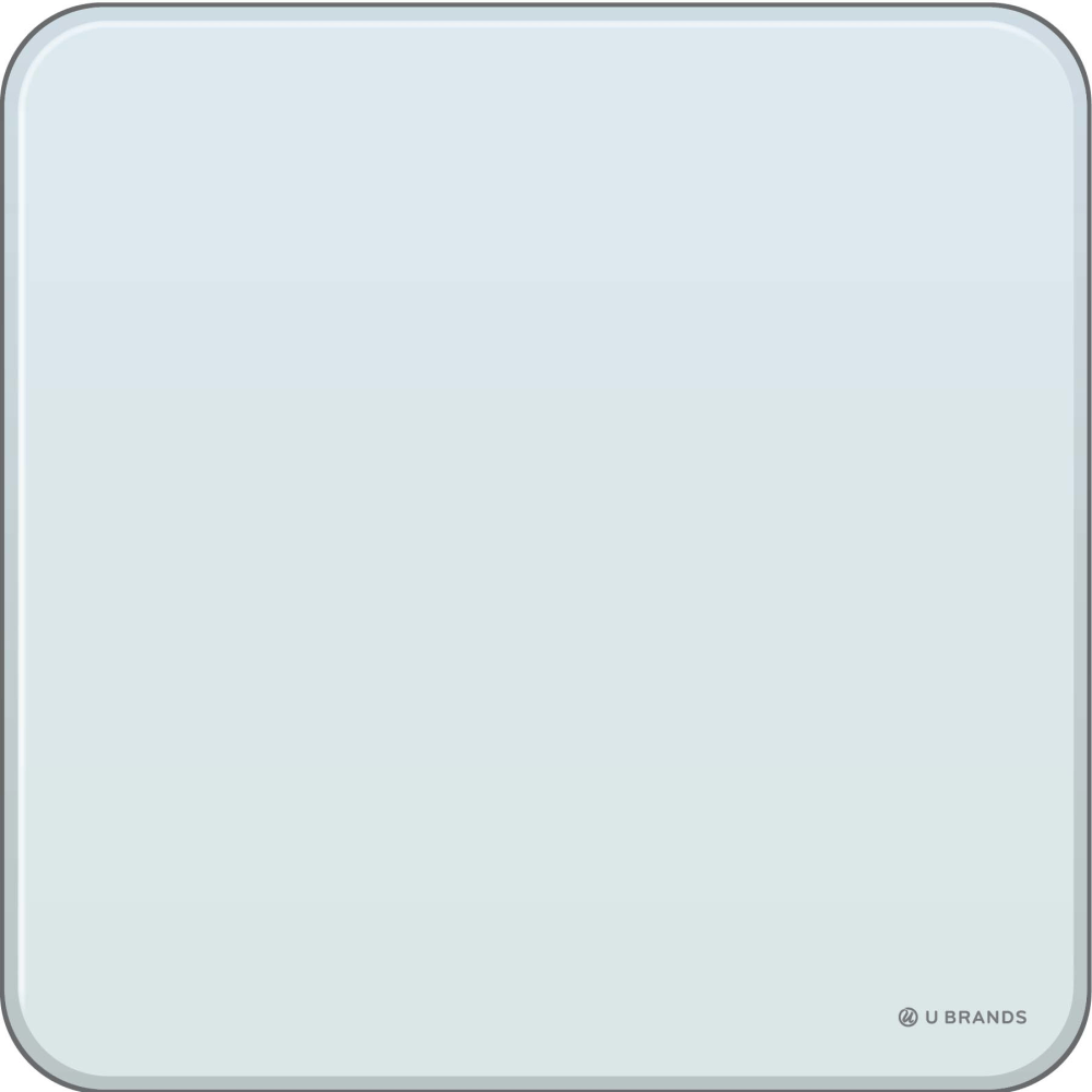 U Brands Frameless Magnetic Cubicle/Wall Glass Dry Erase Board, 12in X 12in, Frosted White