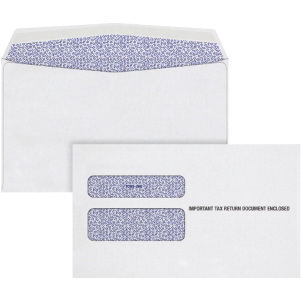 TOPS W-2 Continuous Tax Envelope - Document - 9 1/2in Width x 5 5/8in Length - Gummed - 24 / Pack - White