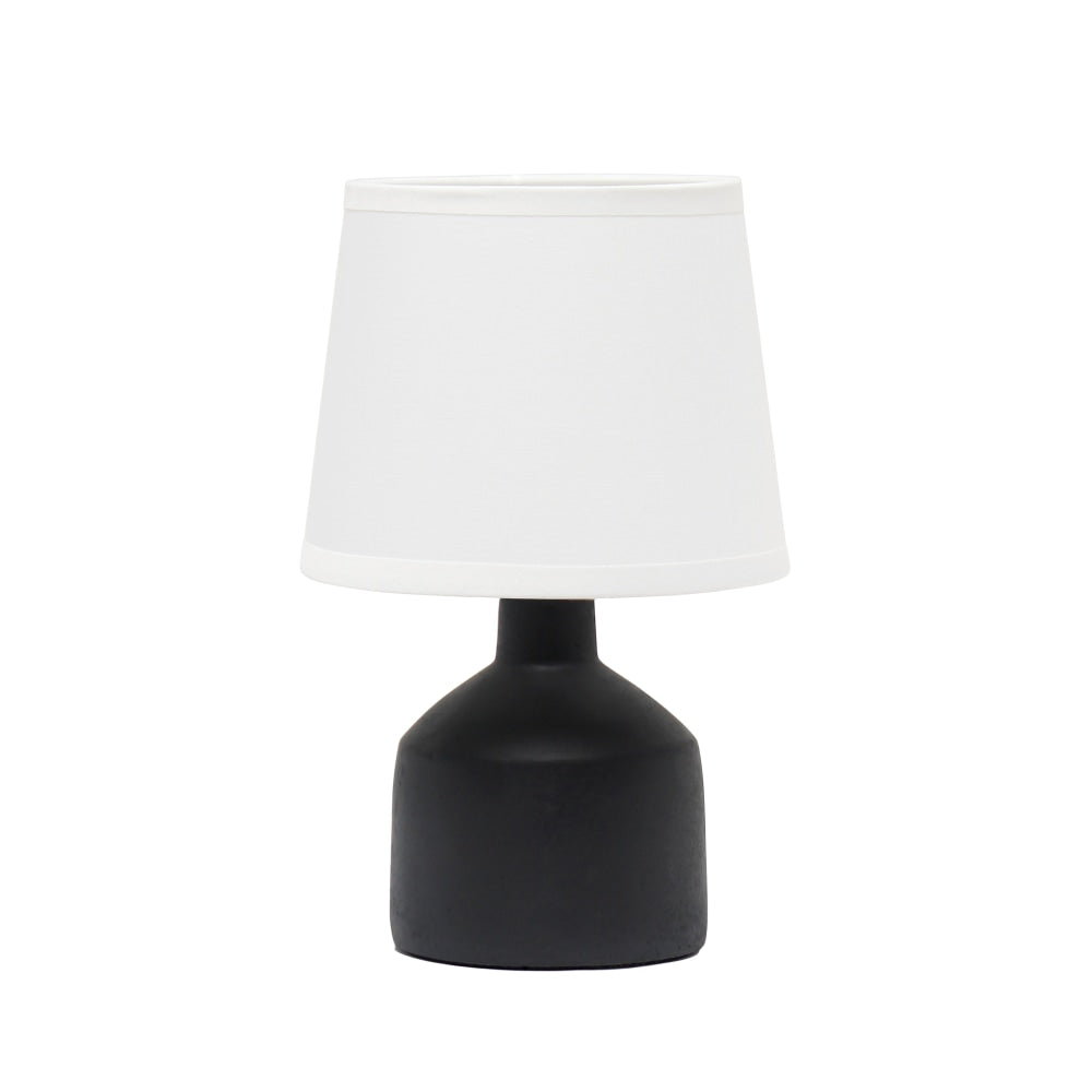 Simple Designs Mini Bocksbeutal Concrete Table Lamp, 9-7/16in, White Shade/Black Base