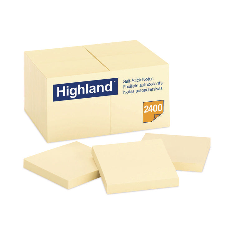 Self-Stick Notes, 3" x 3", Yellow, 100 Sheets/Pad, 24 Pads/Pack