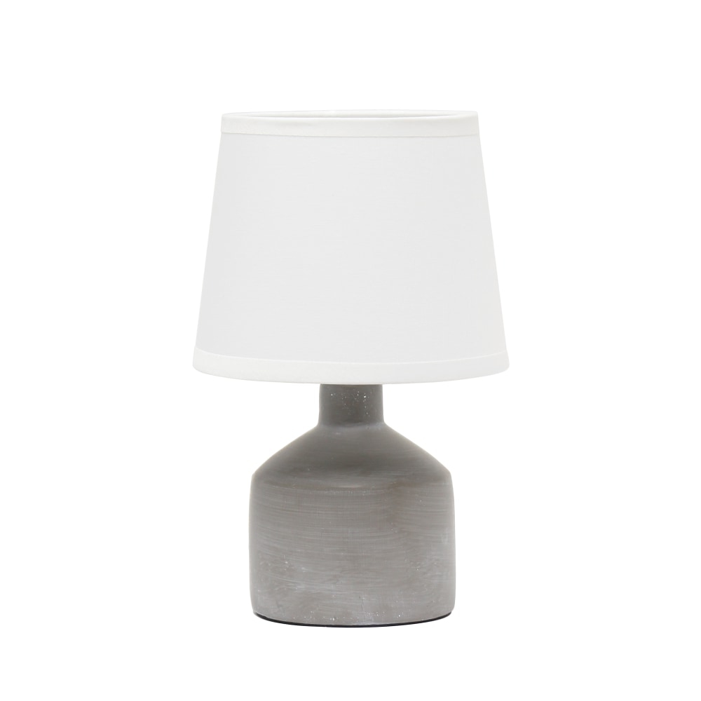 Simple Designs Mini Bocksbeutal Concrete Table Lamp, 9-7/16in, White Shade/Gray Base