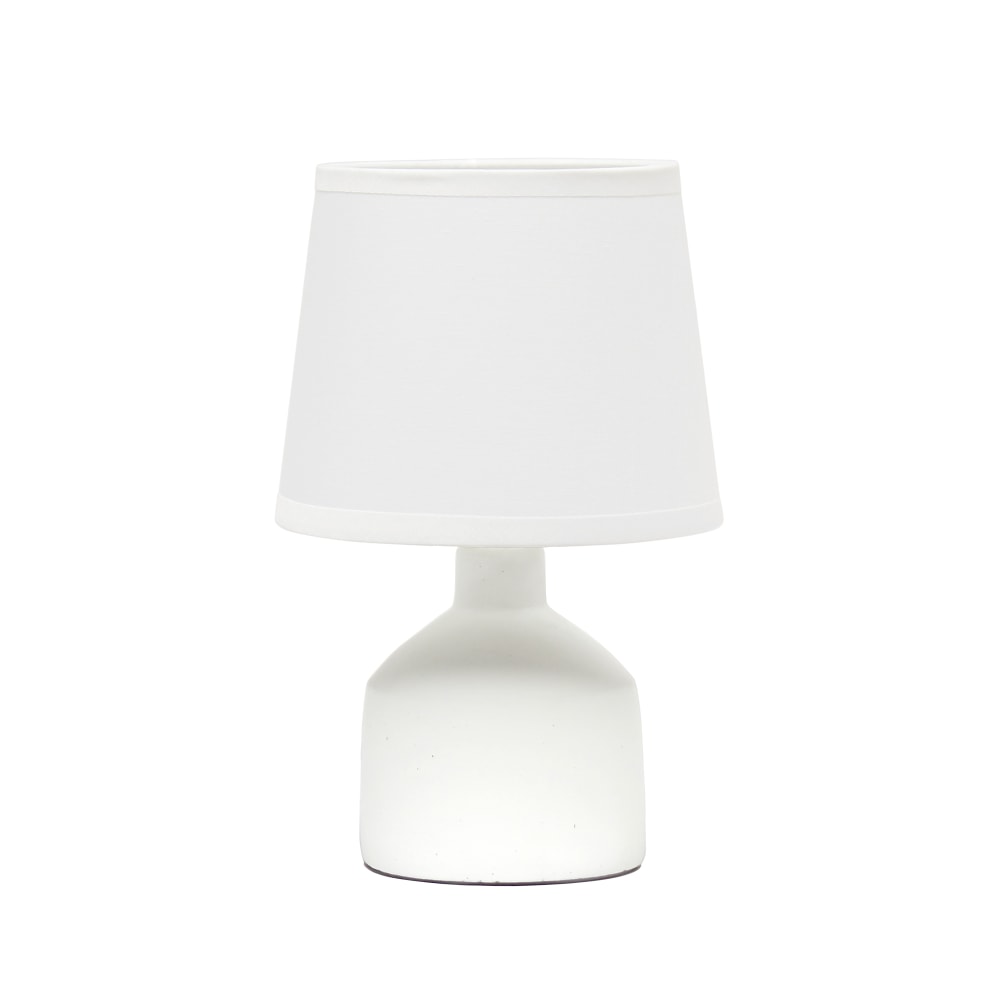 Simple Designs Mini Bocksbeutal Concrete Table Lamp, 9-7/16in, White Shade/Off White Base
