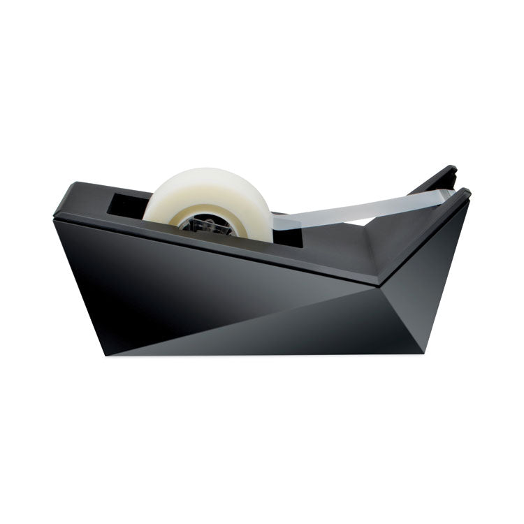 Facet Design One-Handed Dispenser With One Roll Of Tape, 1" Core, Plastic, Black