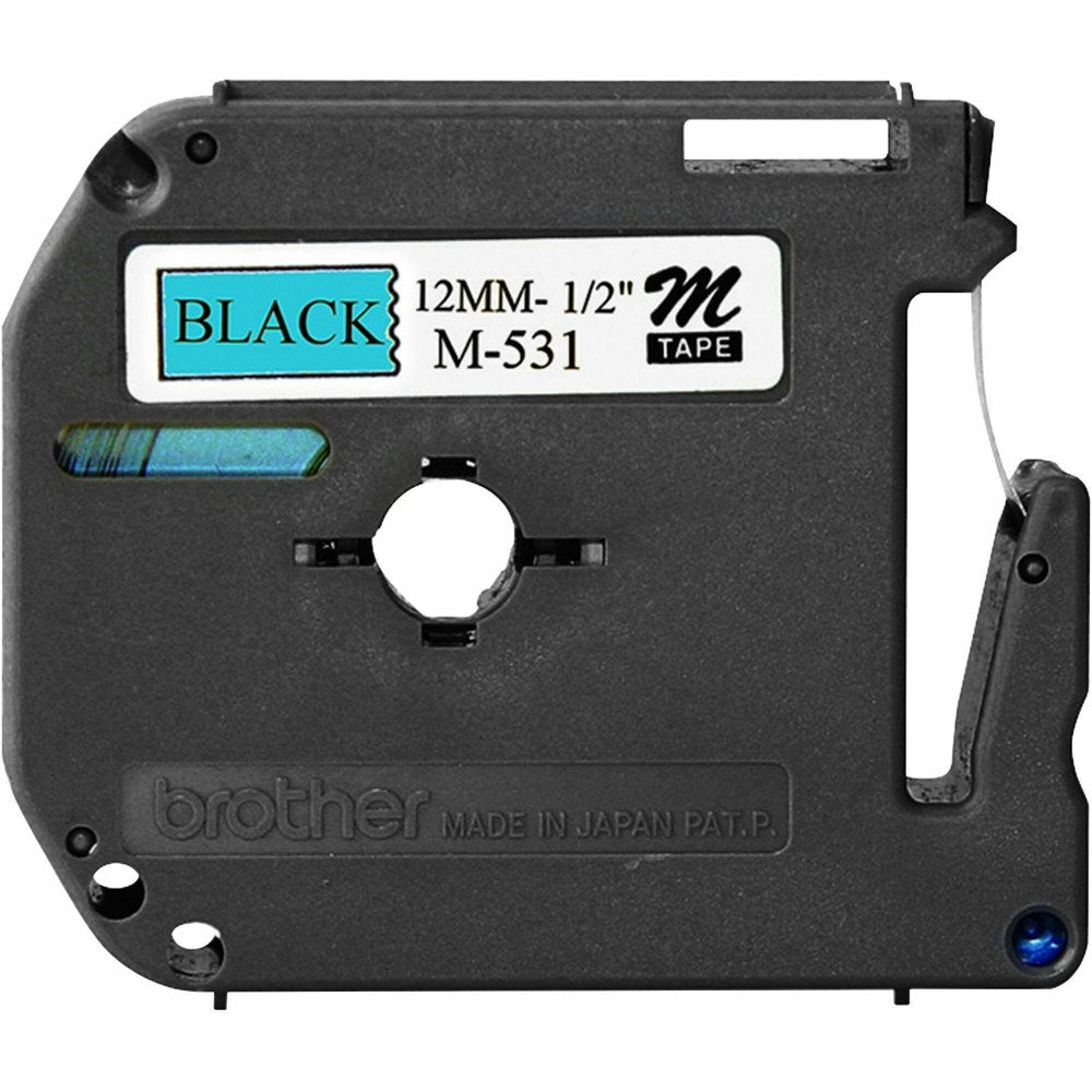 Brother M-531 Black-On-Blue Tape, 0.5in x 26.2ft